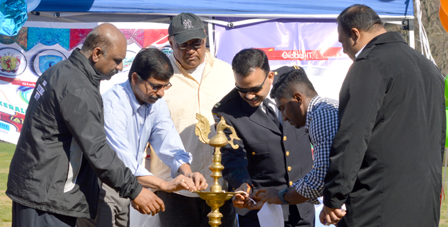 Kerala Cricket League official inauguration with Indian tradition of lighting the lamp.