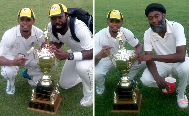 Zeniffe Fowler (L) and Campbell pose with trophy. Right, Fowler and veteran Williamson.
