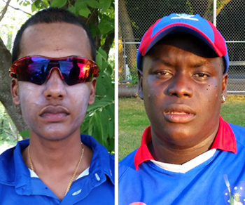 Leon Mohabir (left), picked 3 wickets for 41 runs when LSC bowled first against Everest/ACS. Terrence Madramootoo (right) top scored in the chase of 181 with 36 to help LSC win by 2 wickets. 