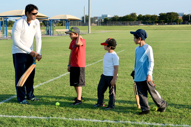 Fahad Shahnawaz working with youth cricketers to help improve their basics of cricket from the grassroots level up.