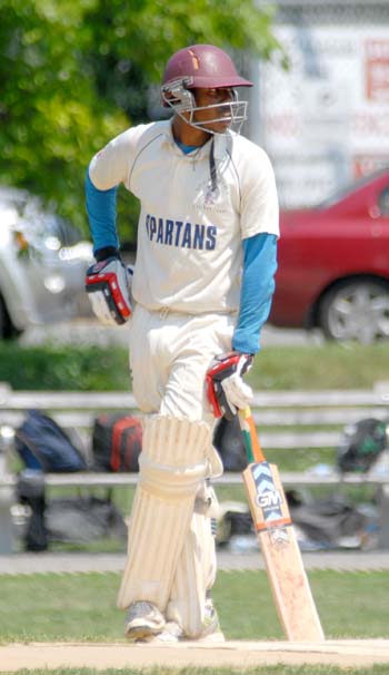 Richie Balkarran of John Adams High School took the best batsman award for his score of 39. Photo by Shem Rodney