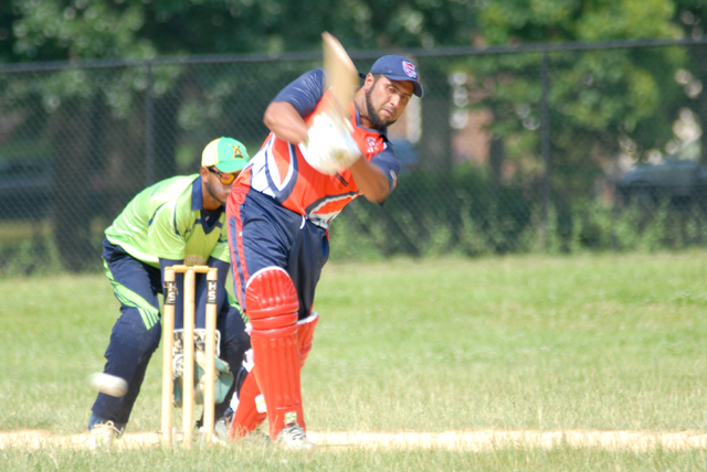 F. Ali of National during his knock of 57. Photo by Shem Rodney