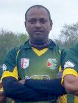 Rudy Jaglall of Guyana picked 4 for 26 off his 8 overs against University of Massachusetts Dartmouth .