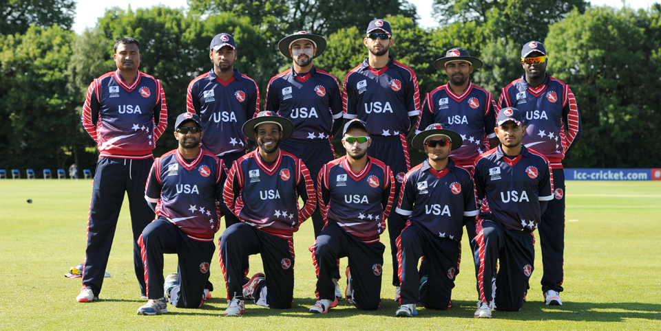 USA players line up ahead of their match against Ireland. Picture credit: Seb Daly / ICC / SPORTSFILE