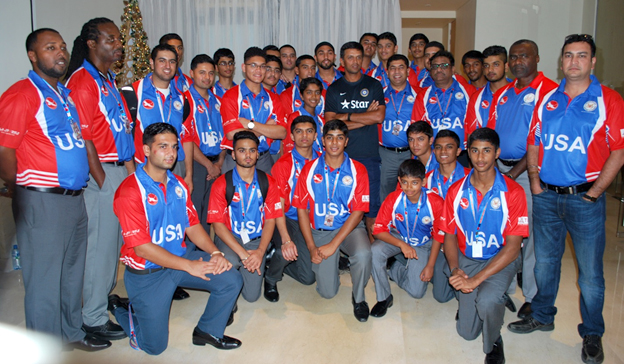 United States of America Global Cricket Academy with former India cricket great Rahul Dravid.