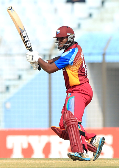 Gidron Pope struck 76 took 4 for 24 as West Indies beat Fiji. Photo: ICC