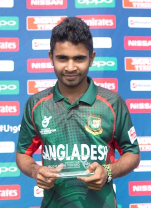 Saleh Ahmed of Bangladesh who picked up 2-10 against Namibia. 