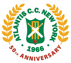 Atlantis Cricket Club logo depicting the club 50th anniversary.