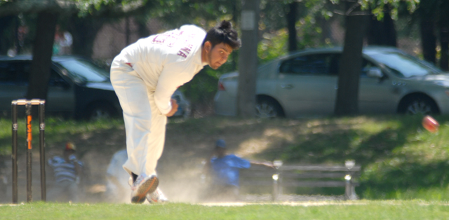 Young Keeran Krishna had so far picked up nine wickets from two games. Photo by Shem Rodney
