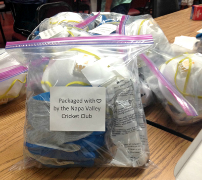 One of the many care packages packed and delivered by the Napa Valley Cricket Club member Emma Brown in the aftermath of the 2015 Valley Fire.