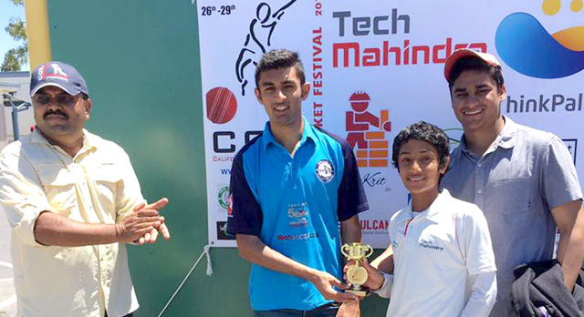 Kanish Bhalla collects his award after his 6/26 haul.