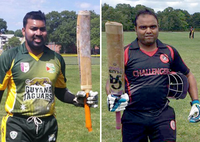 Sharaz Baksh (left) and Vishad Nigam both scored tons in their game against each other.