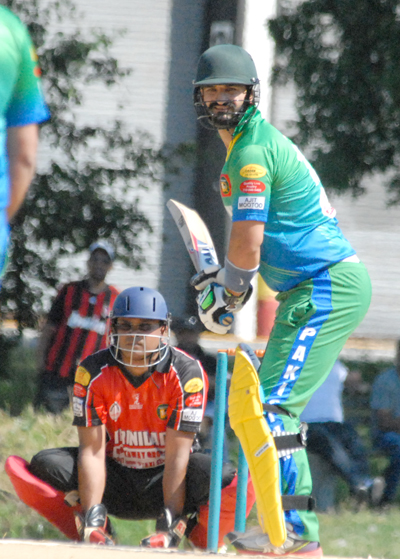 Abdullah Syed hammered 42 from 15 deliveries against Guyana. Photo by Shiek Mohamed