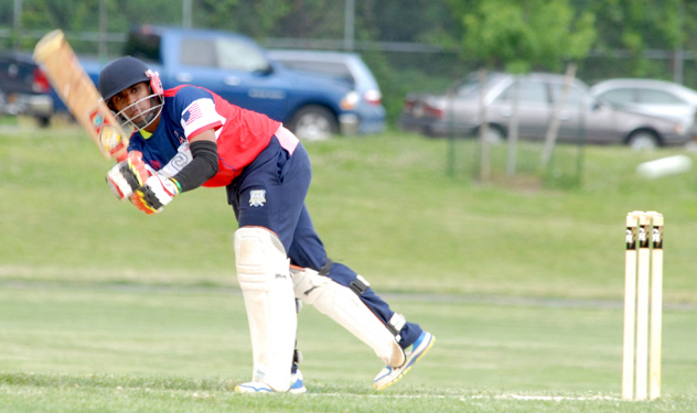 Alix Husain during the USA Cricket Combine trials in New York. Photo by Shiek Mohamed