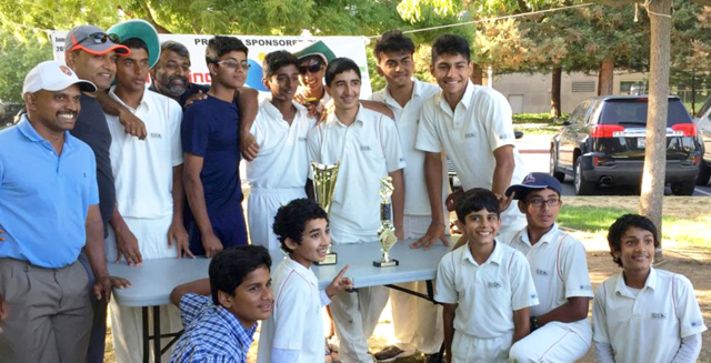 Under-15 Championship CCA Falcon with coach Vijay Goel.
