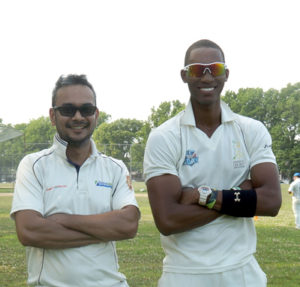 Debru Buattachaya and Cassius Burton of Middlesex Cricket Club.