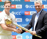 Australia Skipper Steve Smith Receives ICC Test Championship Mace