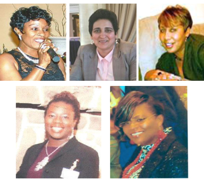 Pictured clockwise, Roselyn Emmanuel, Ivy Mahabir, Lorna Austin, Venelda Wallace and Petal Samuels.
