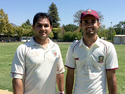 The Maqsood brothers (Adersh (L) and Moe) pictured before their recent opening partnership against the Sonoma Gullies.