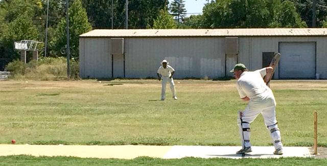 NVCC batsman Pete Carson pictured during one of his recent fine innings at the Fairgrounds in Calistoga 