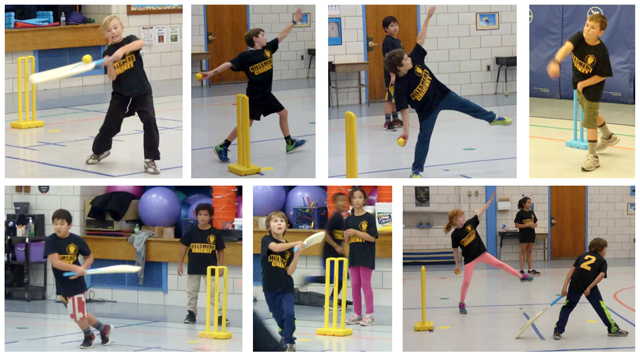 Kids during the first-ever intramural cricket program at Hillsmere Elementary School in Annapolis, Maryland.