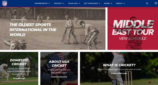 USA Cricket Has A New Home On The Web