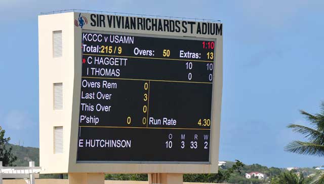 Sir Viv Ricards Stadium scoreboard