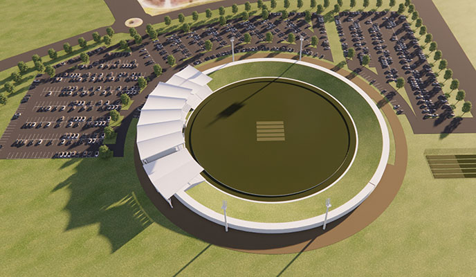 Irvine Cricket Stadium Rendering