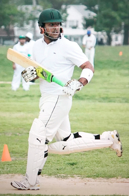 Syed Salman playing cricket