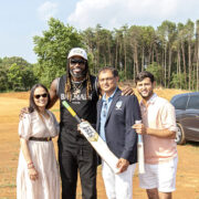 Universe Boss Chris Gayle Officiates at Opening of Paramveers Cricket Complex