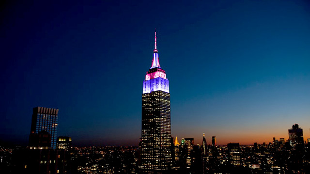 Empire State Building in  ICC Men's T20 World Cup colors 
