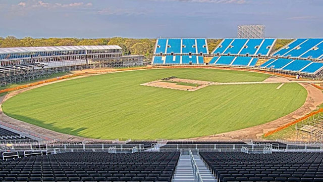 Nassau County Cricket Stadium Installs Pitch