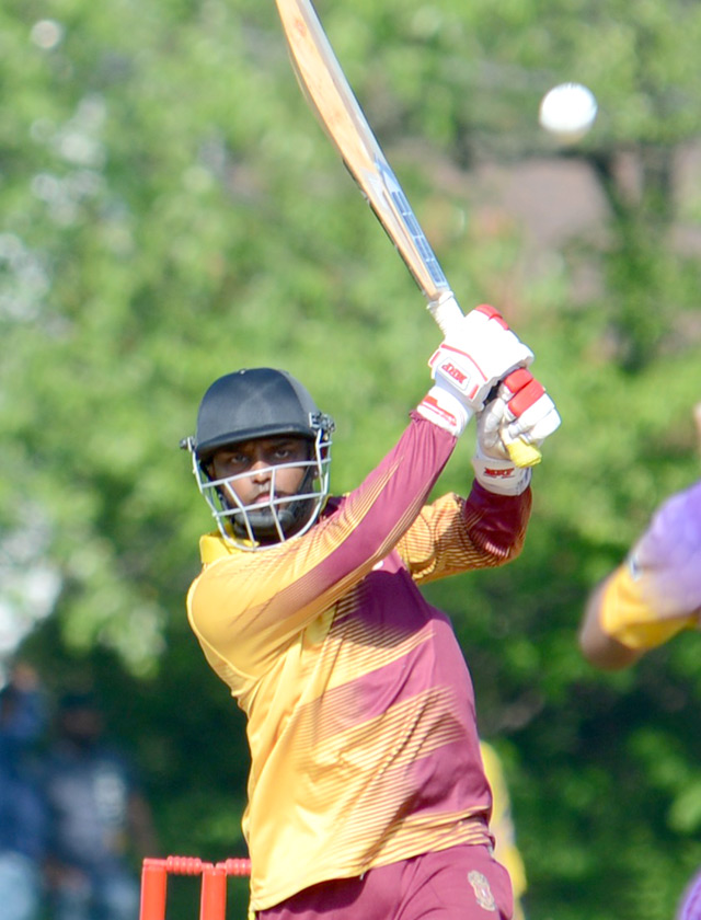 Akash Rahim batting